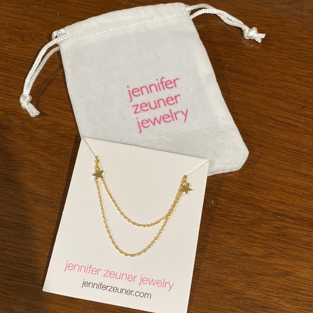 Jennifer Zeuner Jewelry Gold Stars Necklace